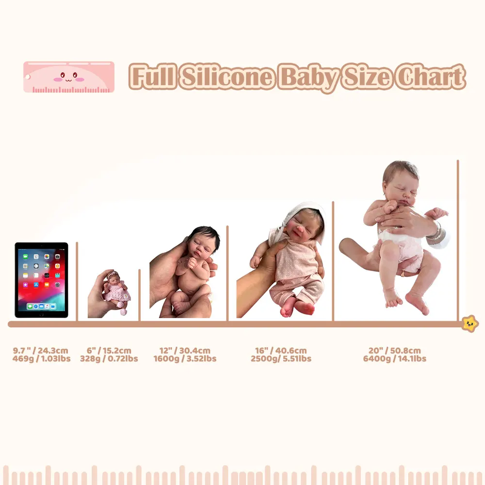12"&16" 100% Soft Flexible Silicone Reborn Baby Doll Girl Lamatu, photograph 5