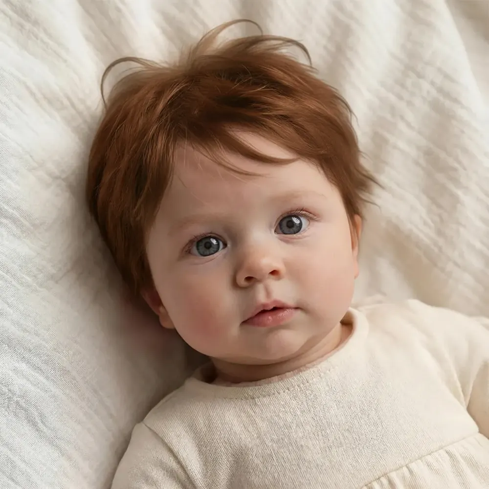 12 & 16 & 20" Silicone Awake Toddler Doll for Boy or Girl with Brown Hair to Share, photograph 4