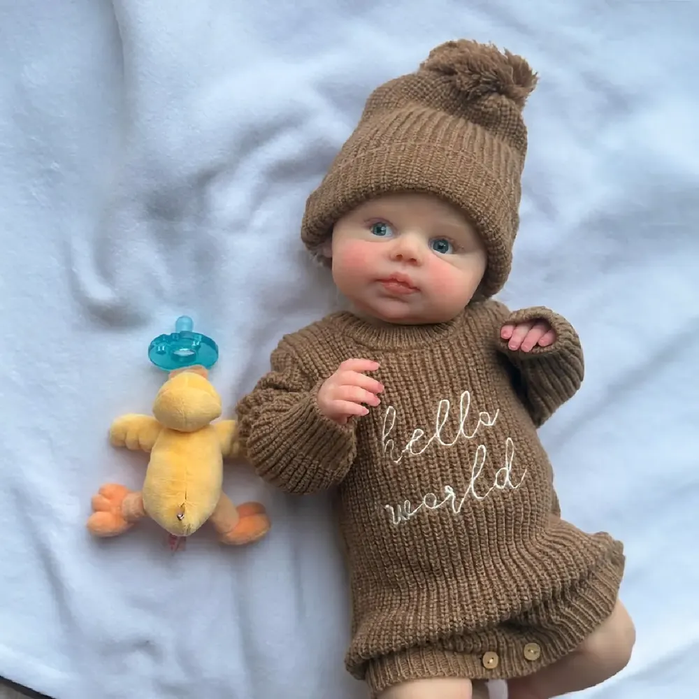 12"&16"&20" Realistic Full Silicone Reborn Awake Baby Doll with Blue Eyes, photograph 4