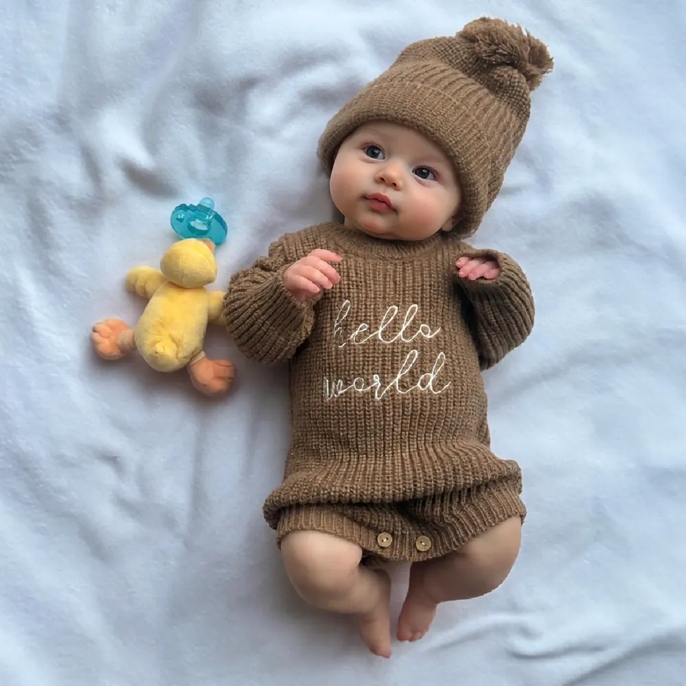 12"&16"&20" Realistic Full Silicone Reborn Awake Baby Doll with Blue Eyes, photograph 5