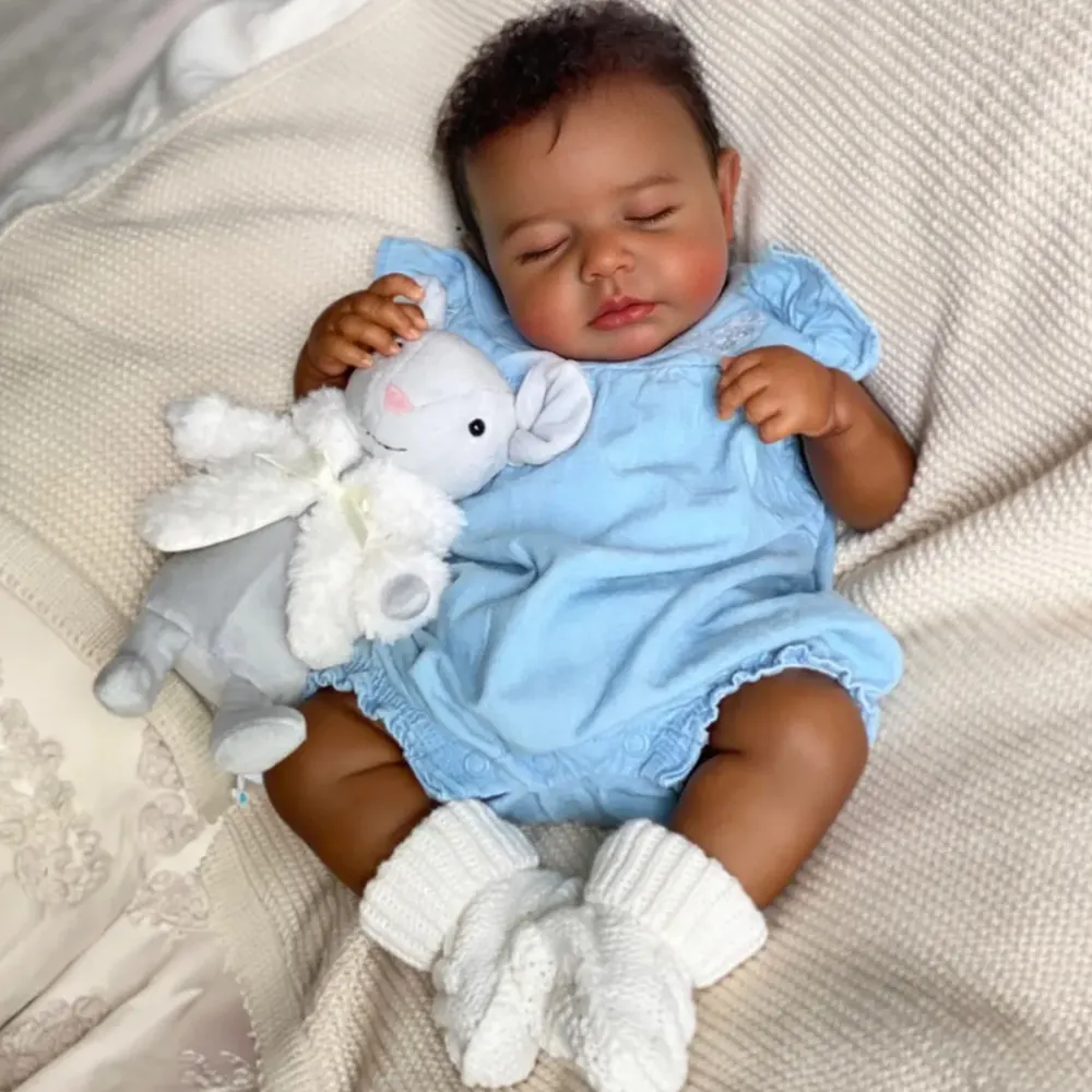 12"&16" Adorable Baby Girl African American Doll Full Body Silicone Extremely