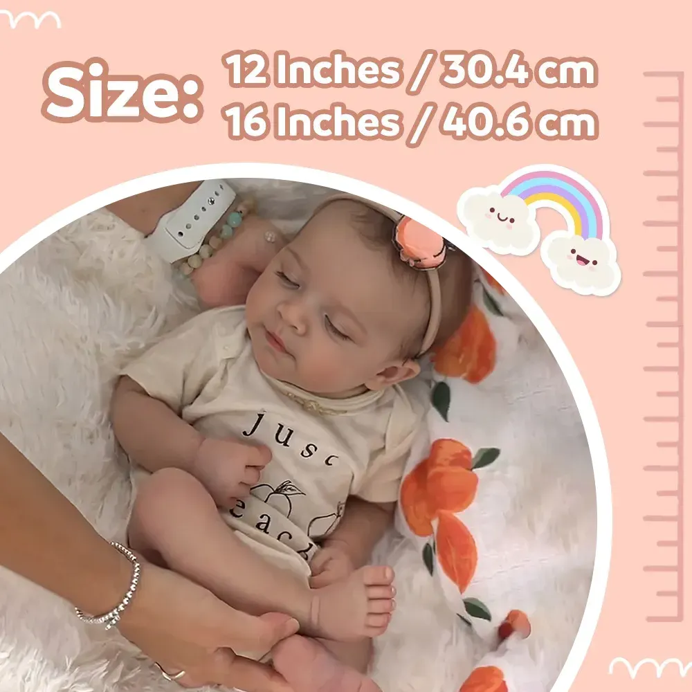 12" & 16" Flexible Full Body Silicone Reborn Newborn Sleeping Baby Doll Boy, photograph 3