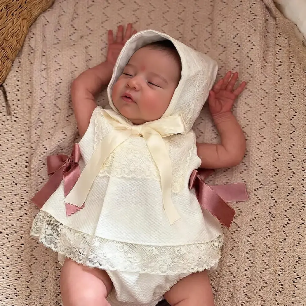 12" & 16" Full Body Silicone Sleeping Baby Girl or Boy with Brown Hair, photograph 3