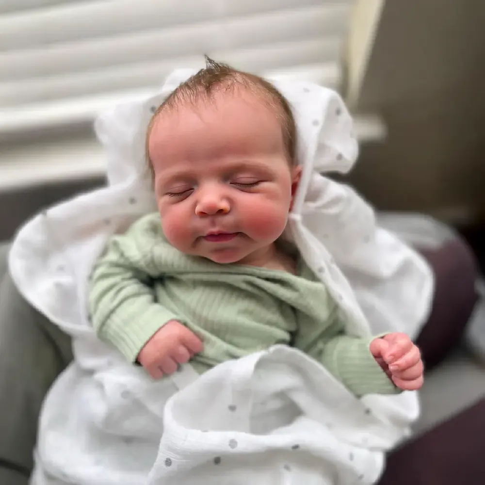 12"&16" Full Silicone Reborn Baby Boy or Girl, Brown Hair, Asleep, photograph 3
