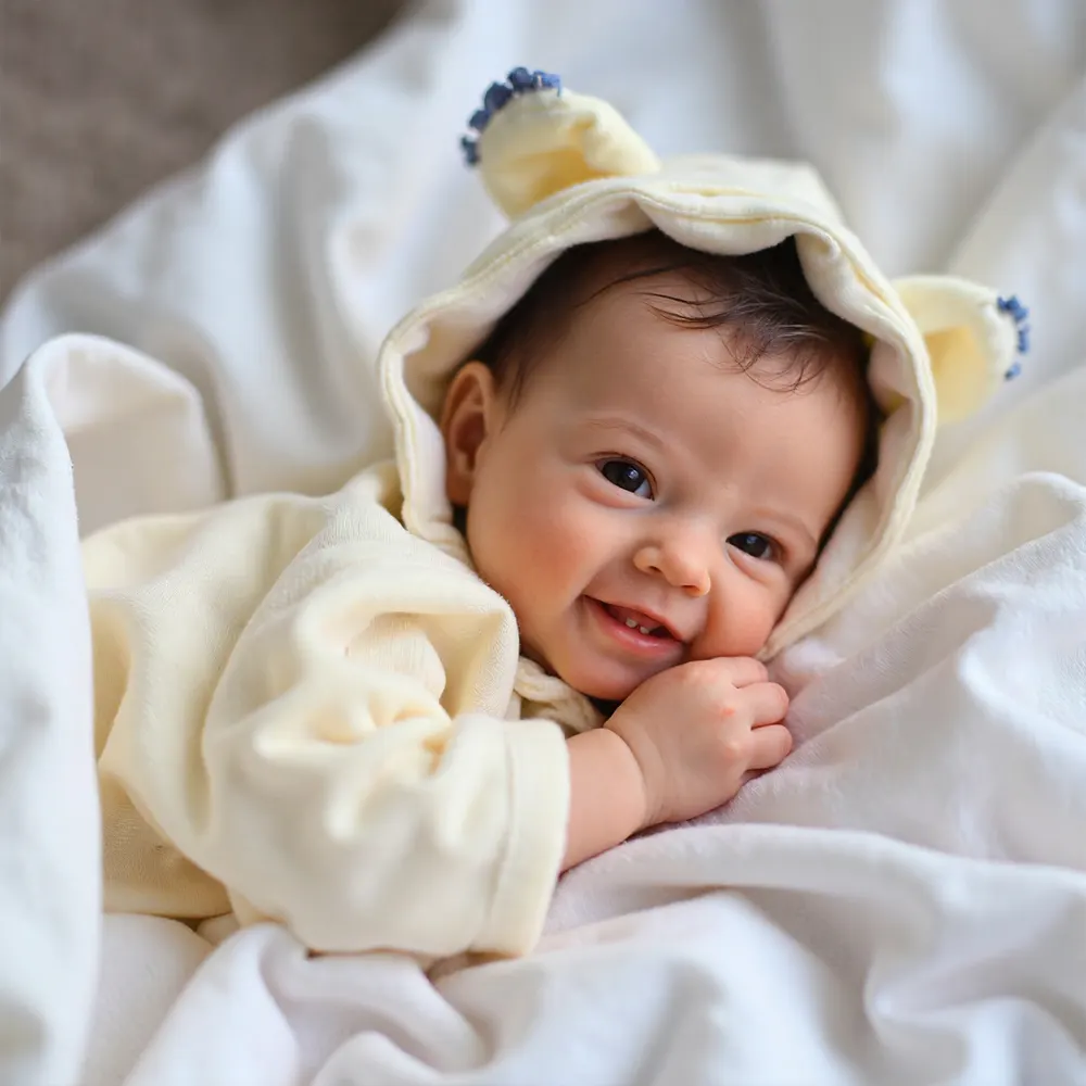 12" & 16" Realistic Newborn Baby Doll Girl Hellen with Clear Brown Eyes, photograph 2