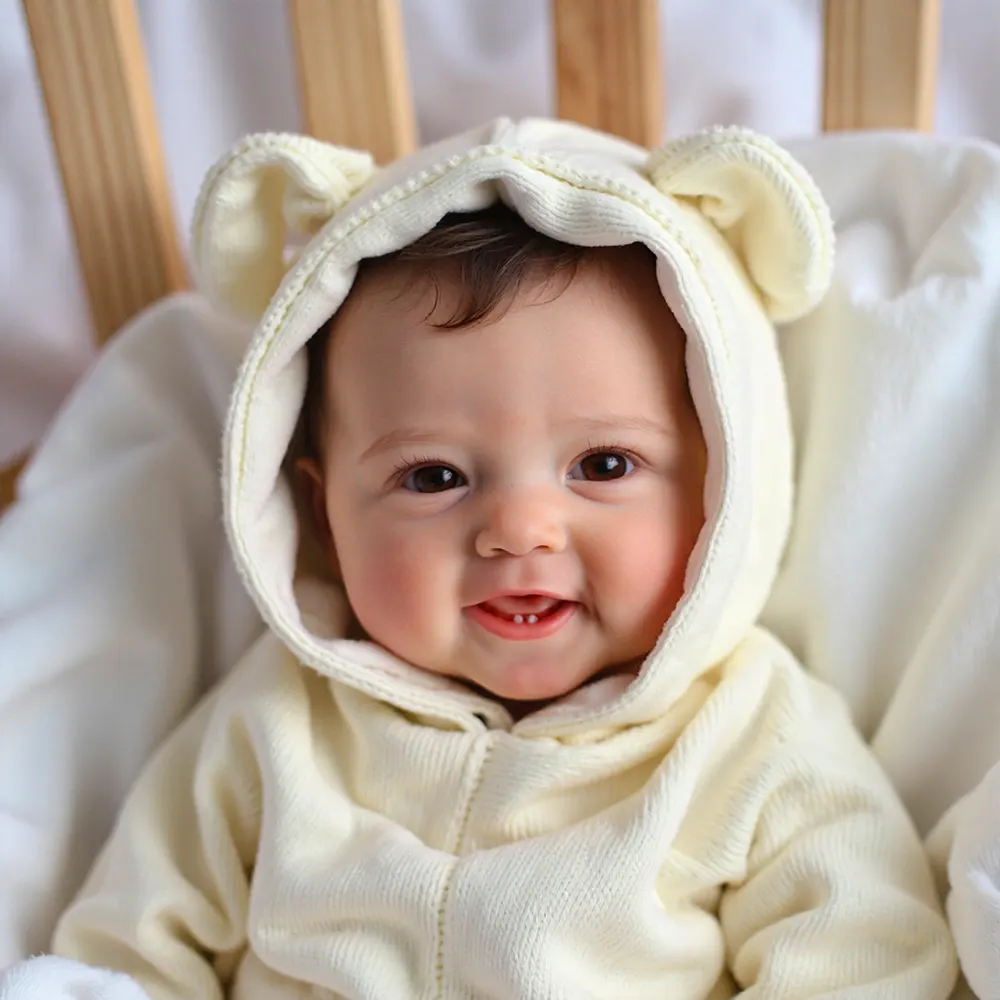 12" & 16" Realistic Newborn Baby Doll Girl Hellen with Clear Brown Eyes, photograph 3