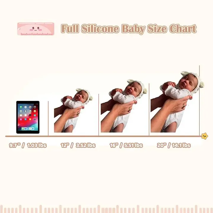 12"/16" Realistic Silicone Sleeping Baby Little Infant Boy or Girl Linsin, photograph 6