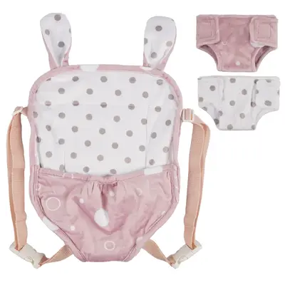 12"-16" Reborn Baby Doll Pink and White Suspender 3 Pcs Set Clothing Accessories