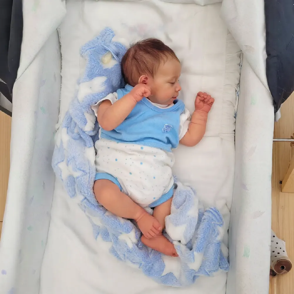 12"&16" Silicone Newborn Baby Boy or Girl Doll with Brown Hair, photograph 3