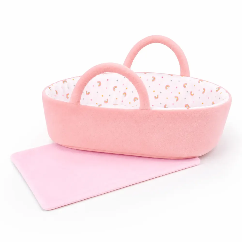 12" Colourful Rainbow Doll Basket for Reborn Baby Dolls