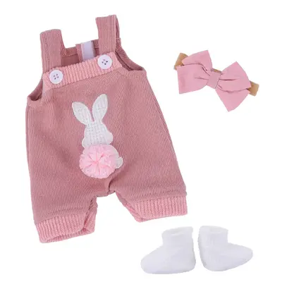 12"/16" Pink Knitted Bunny Suspender Set