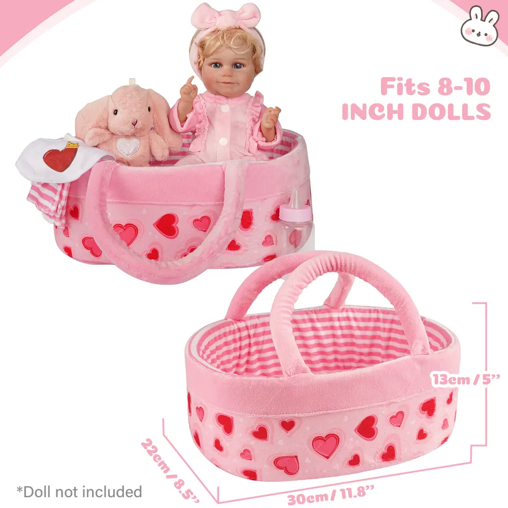 12" Pink Love for Reborn Baby Girl Accessories 8-Pieces Set, photograph 2