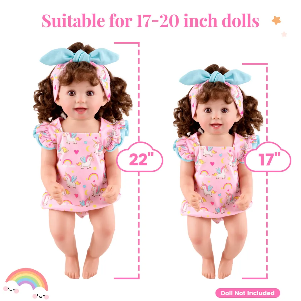 17"-20" 3Pcs Reborn Doll Specials Accessories Multi-style Clothing Set For Girls, photograph 2