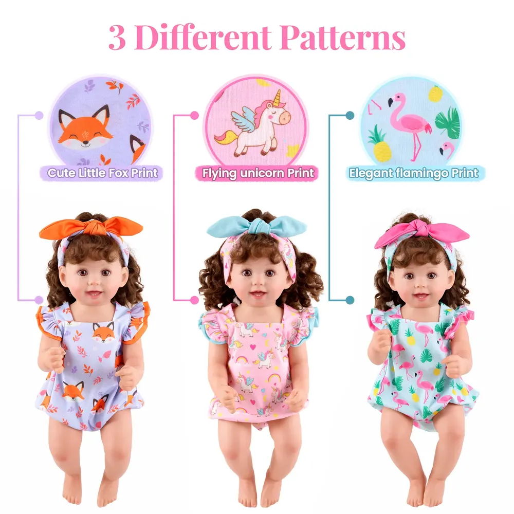 17"-20" 3Pcs Reborn Doll Specials Accessories Multi-style Clothing Set For Girls, photograph 4