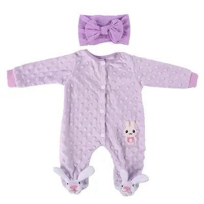 17"-20" Reborn Baby Doll Purple 2 Pcs Set Clothing Accessories
