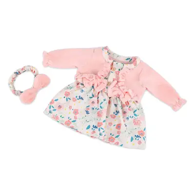 17"-22" Girl light Pink Floral Dress for Handmade Newborn Baby Dolls 2pcs Set