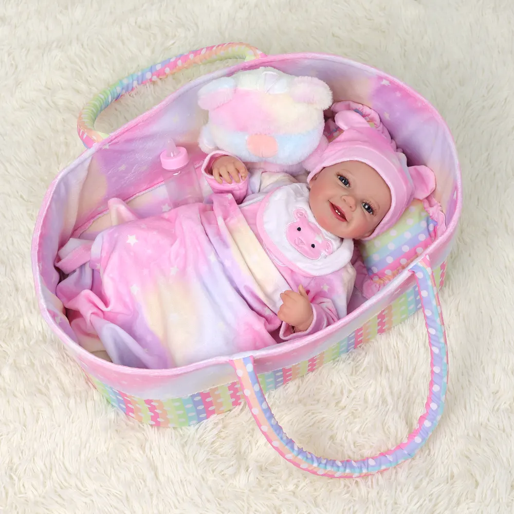 17"-22" Newborn Baby Dolls Girl Colourful Prince Dress 8pcs Set Outfits Accessories, photograph 3