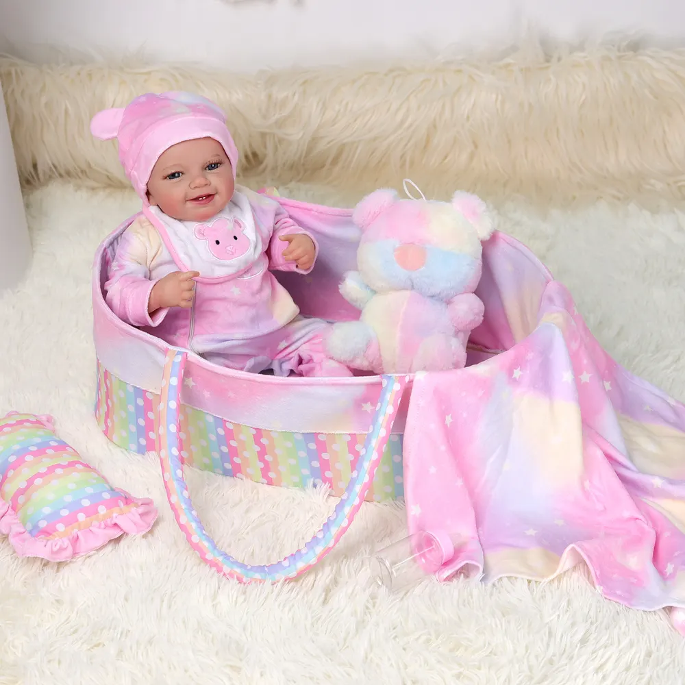17"-22" Newborn Baby Dolls Girl Colourful Prince Dress 8pcs Set Outfits Accessories, photograph 4