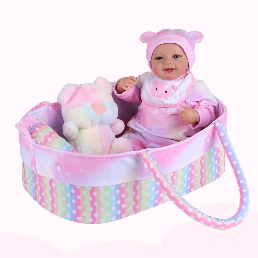 17"-22" Newborn Baby Dolls Girl Colourful Prince Dress 8pcs Set Outfits Accessories, photograph 5