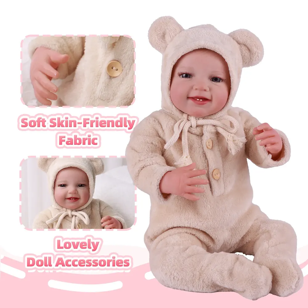 17"-22" Light Brown Cotton Romper 2-Pieces Clothing Accessories, photograph 3