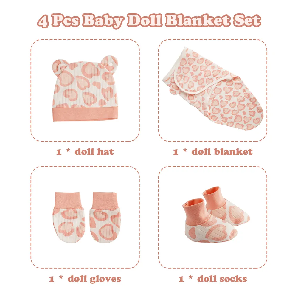17"-22" Love Wrap 4 Pcs Reborn Baby Doll Clothes Accessories Set, photograph 6