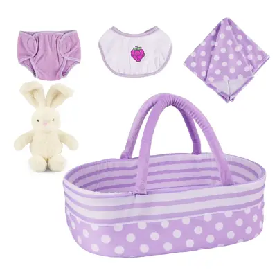 17"-22" Pink and Purple Polka Dot 5 Pcs Reborn Baby Doll Clothes and Accessories Set