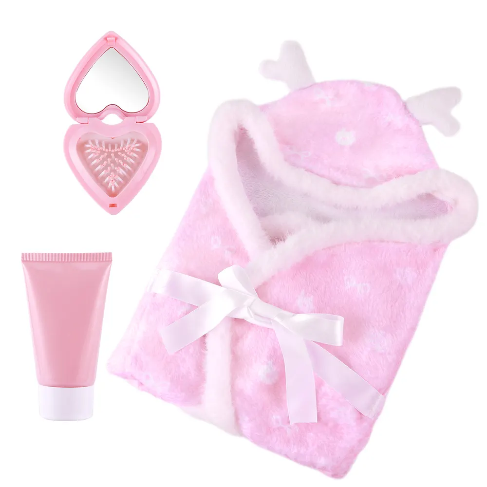 17-22" Reborn Baby Doll Winter Cute Antler Plush Wrapped Blanket