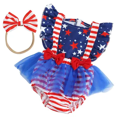 17"-22" Red Star Suit for Reborn Girl Baby Accessories 2-Pieces Set