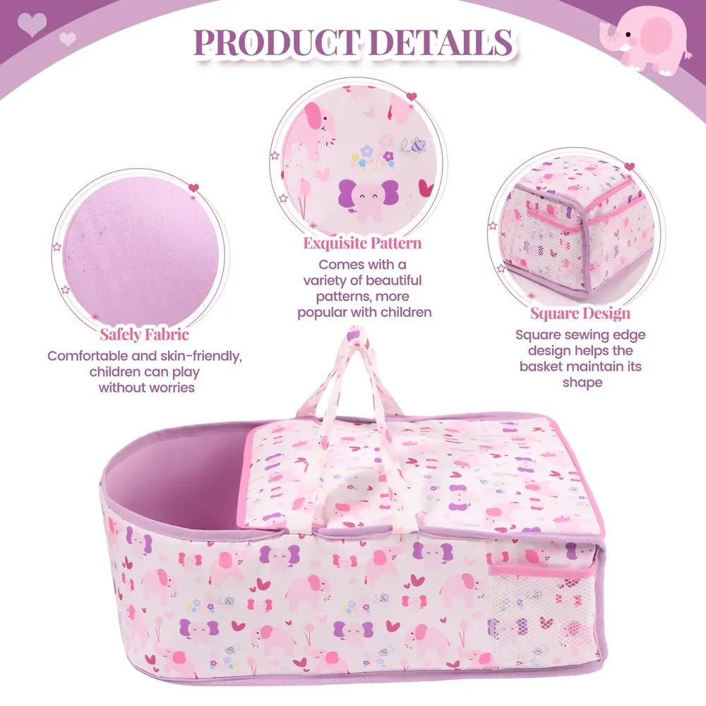 17"-22"Pink Cloud Bed Reborn Baby Doll Bed Accessory Set, photograph 4