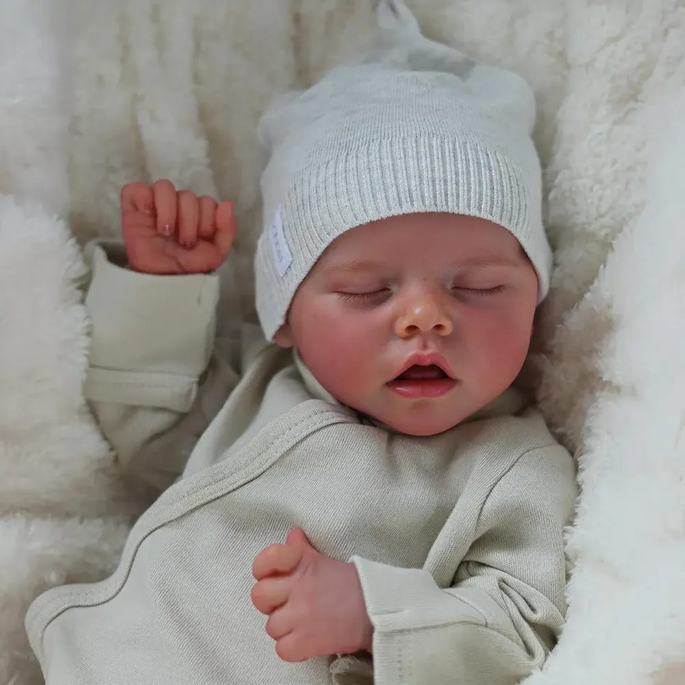 17" Cute Newborn Twins Reborn Baby Doll with Heartbeat and Breath, photograph 5