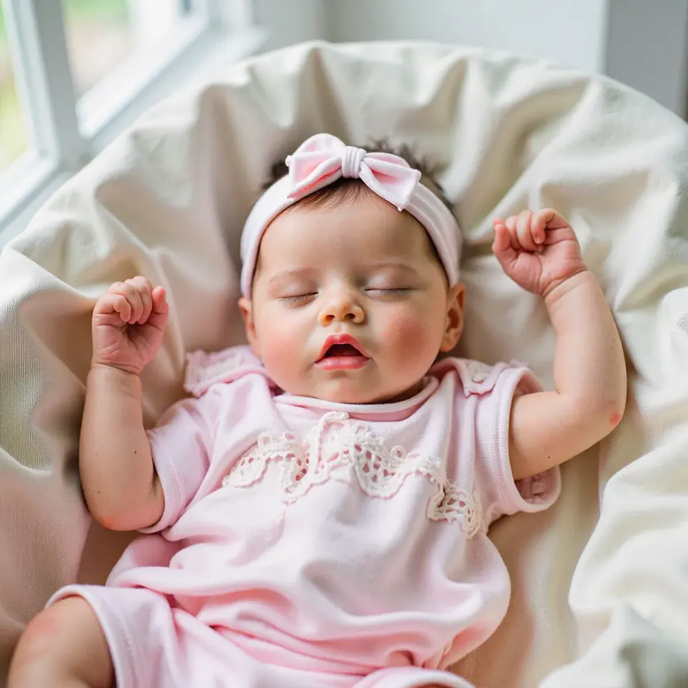 17" Handmade Lifelike Reborn Painted Hair Baby Girl Named Derlin, photograph 5