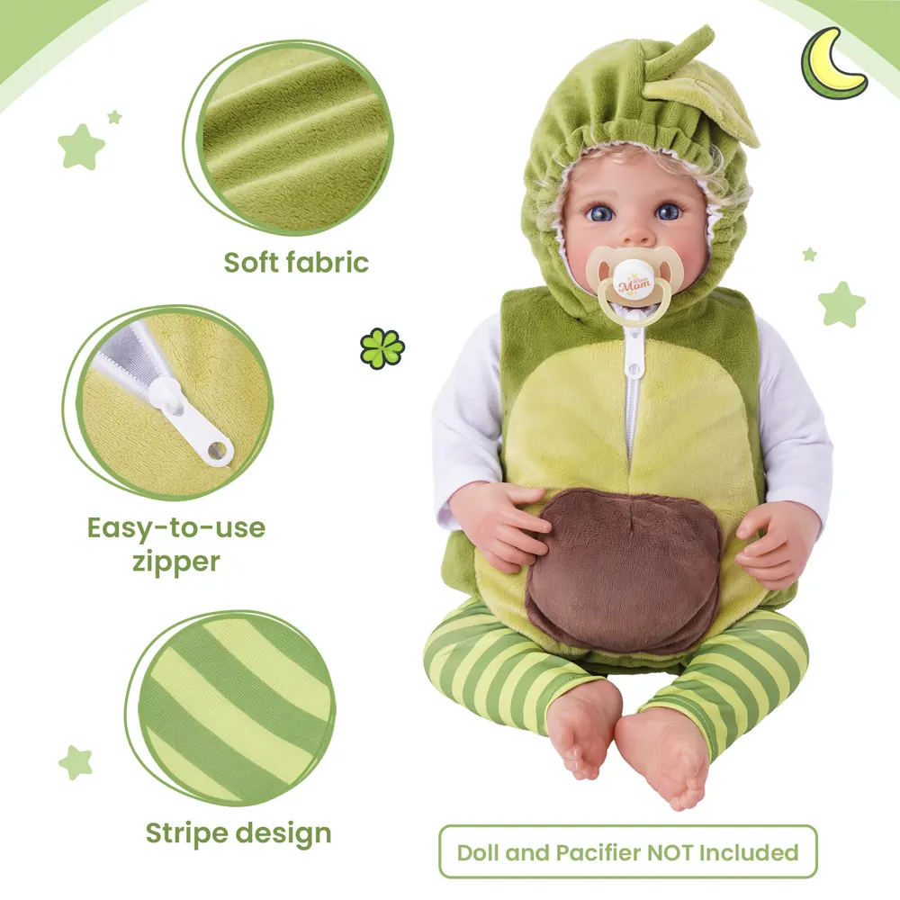 17" Plush Avocado Romper Set 3pieces, photograph 3