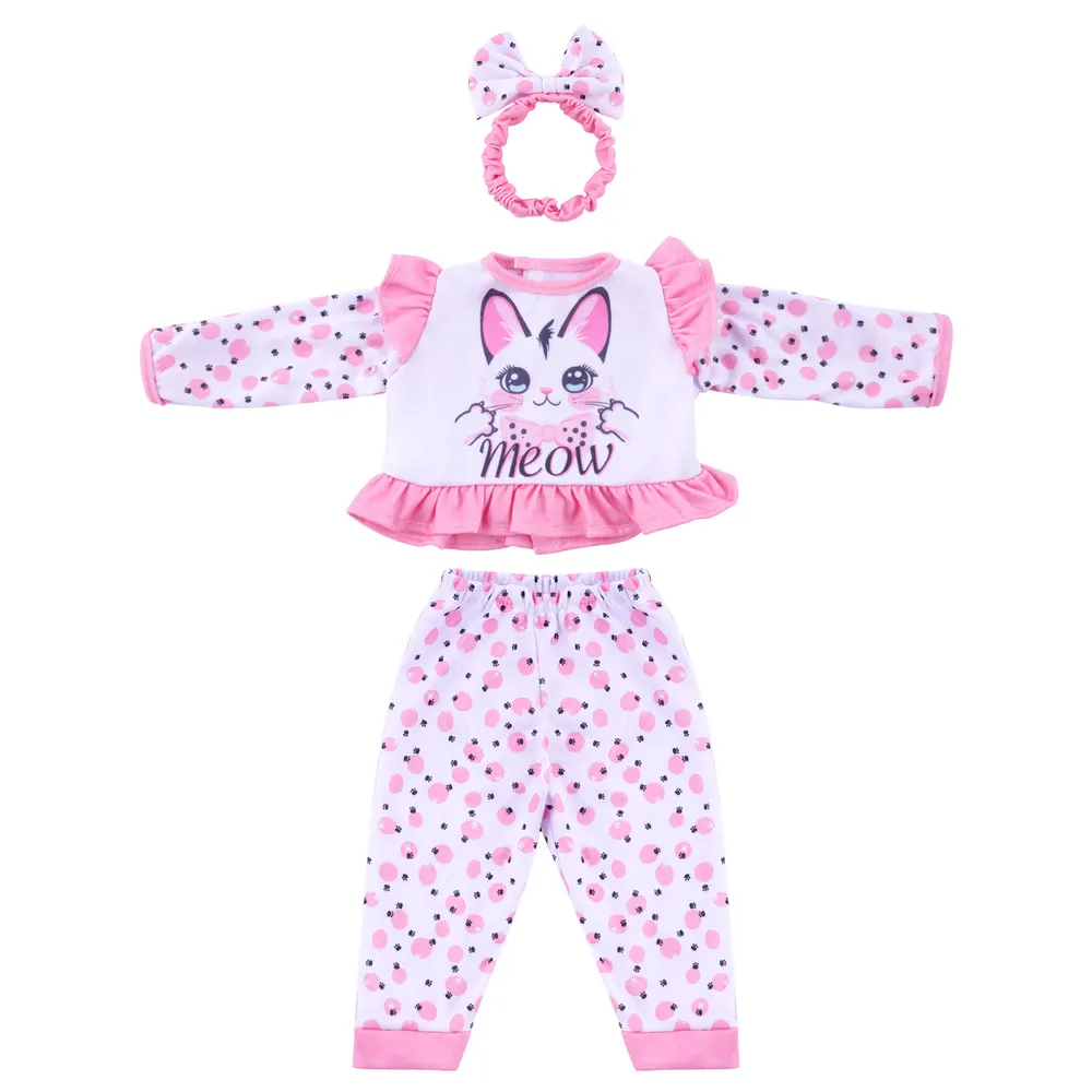 17"-22" Pink Kitten Set 3 Pieces for Reborn Babies, photograph 2