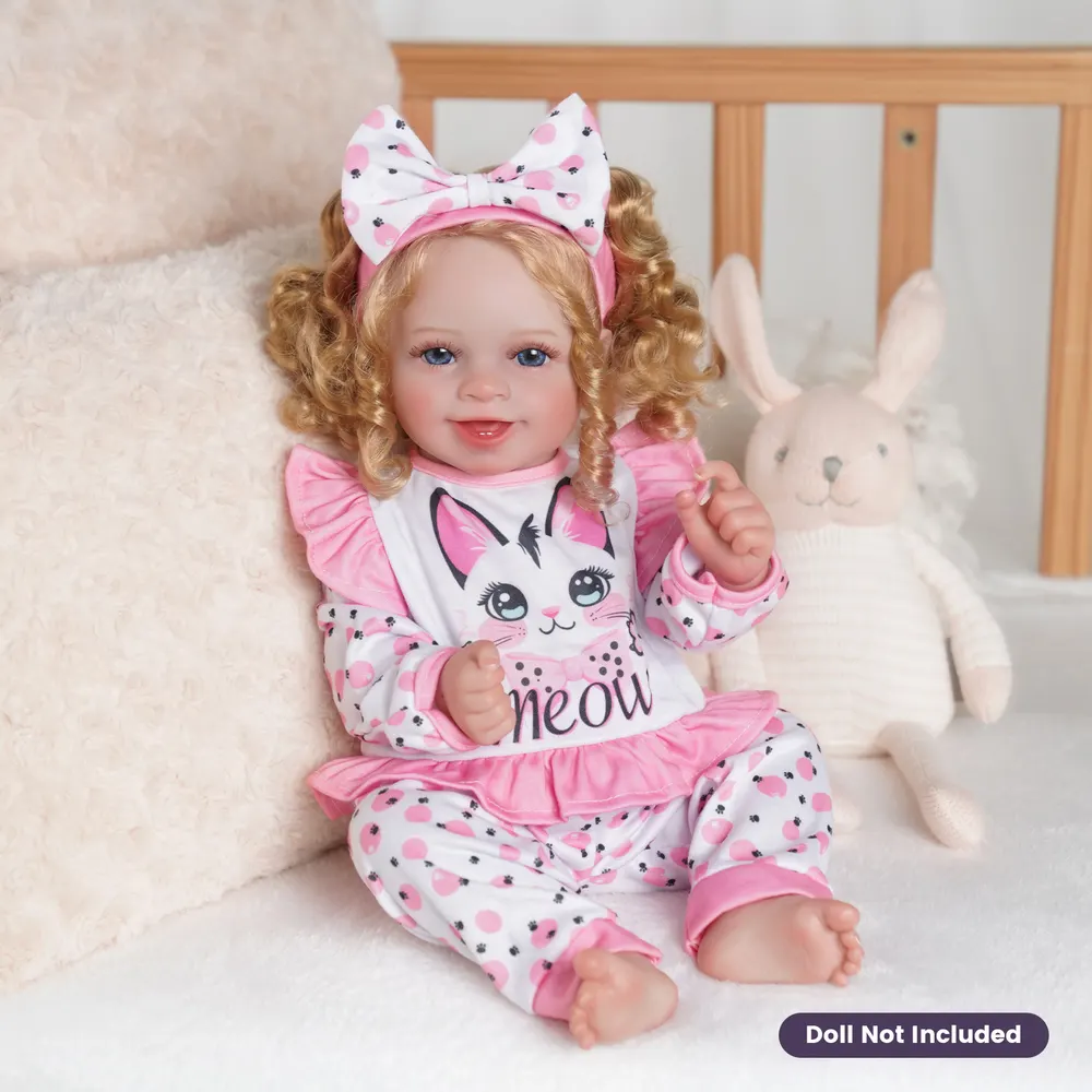 17"-22" Pink Kitten Set 3 Pieces for Reborn Babies, photograph 5