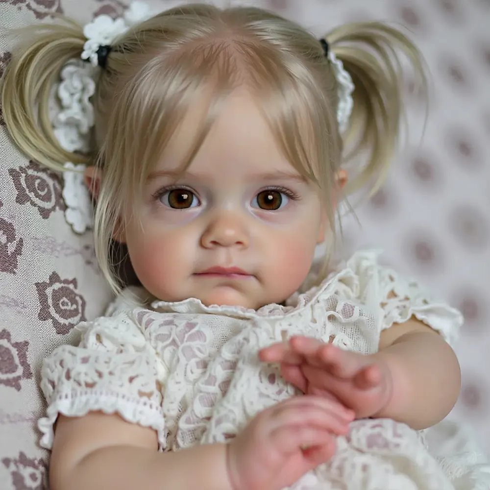 17" Realistic Toddler Reborn Baby Girl, Reborn Collectible Baby Doll Nathalia