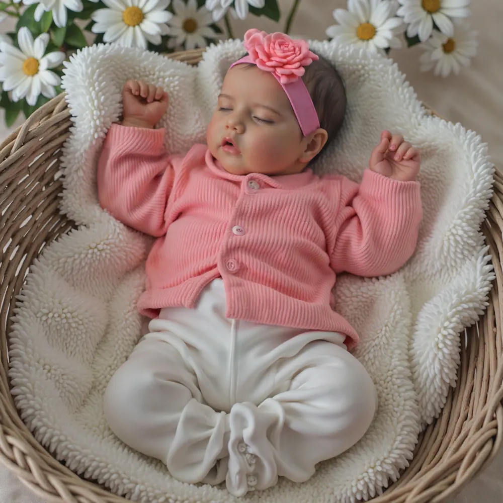17" Real Lifelike Halle Reborn Silicone Vinyl Baby Doll Girl, photograph 2