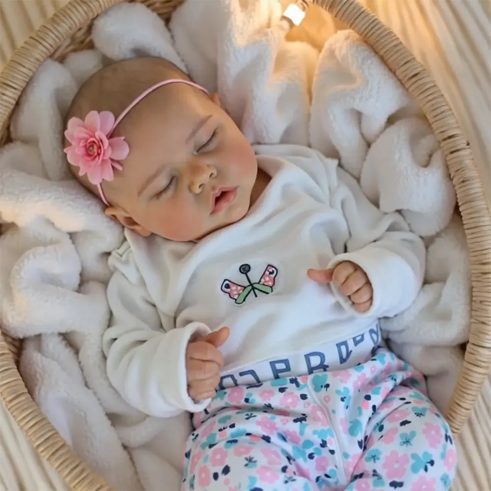 17" Real Lifelike Journey Silicone Sleeping Reborn Newborn Baby Doll Girl, photograph 6