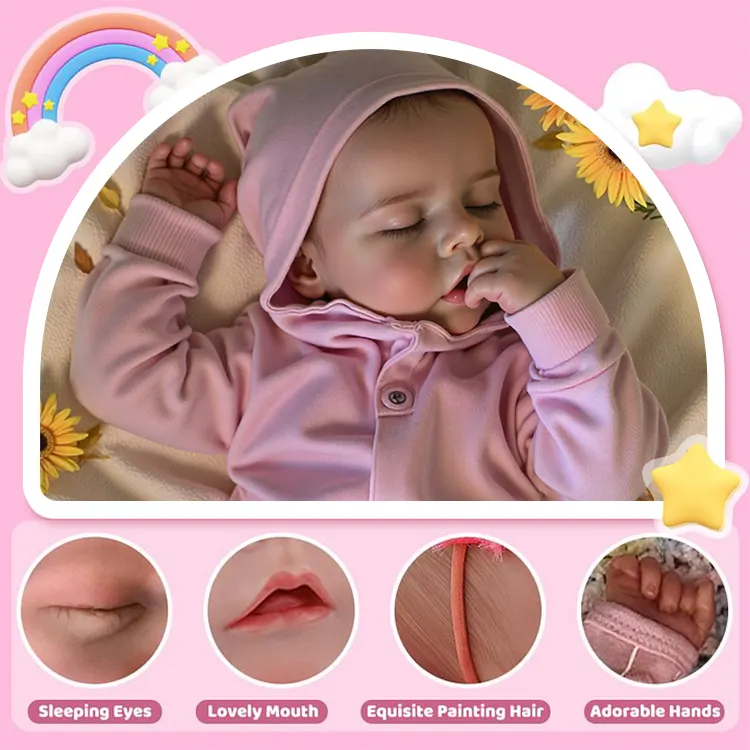 17" Realistic Lifelike Marilla Silicone Reborn Newborn Baby Doll Girl, photograph 2