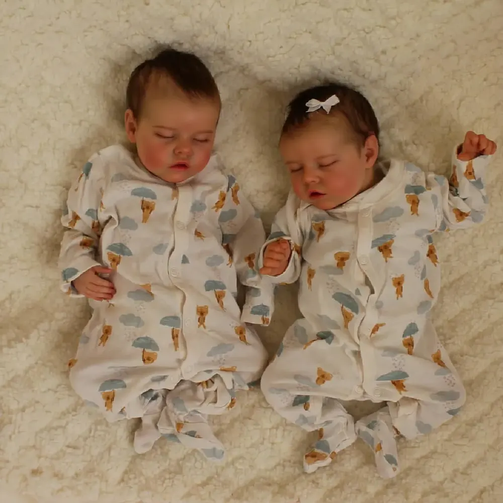 17" Twins Dolls Featuring Lifelike Heartbeat Coos and Gentle Pulses, photograph 2