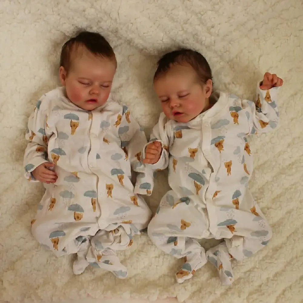 17" Twins Dolls Featuring Lifelike Heartbeat Coos and Gentle Pulses, photograph 3