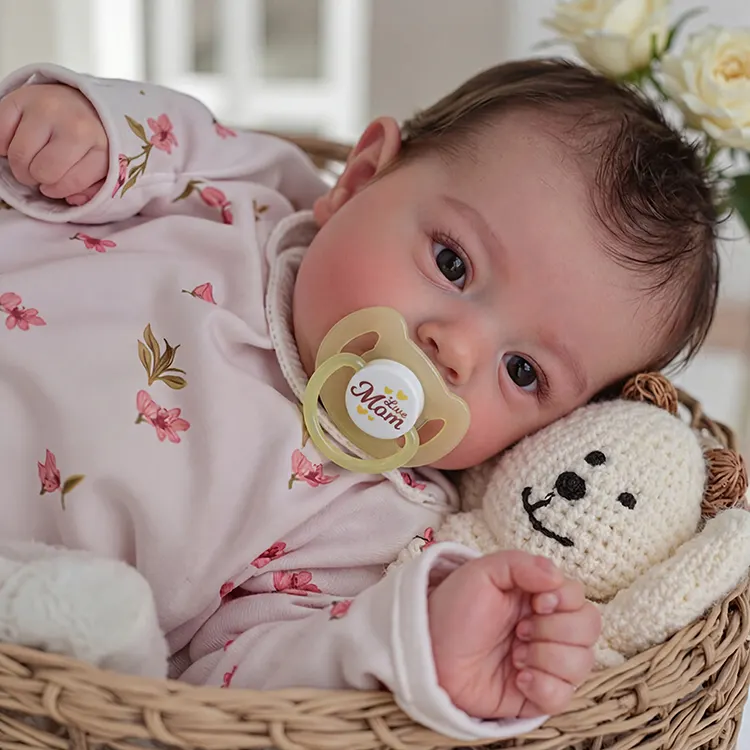 18" Real Lifelike Reborn Newborn Baby Doll Blue Opened Eyes Girl Named Viliera, photograph 5