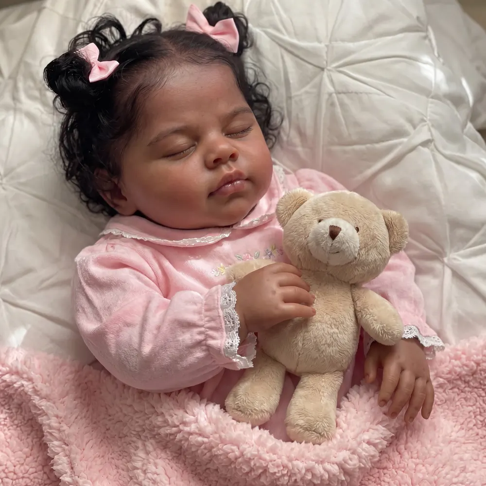 20" African American Baby Girl Reborn Doll Cyra– Perfect Present, photograph 2