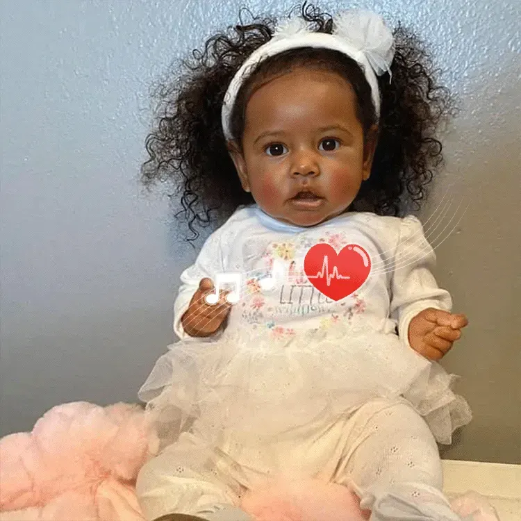 20" Diaz Black African American Reborn Baby Doll Toddlers Girl with Clothes, photograph 3
