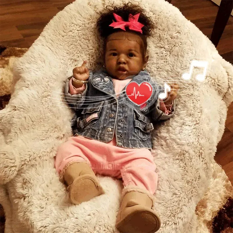 20" Heidi Truly Black African American Reborn Toddler Baby Doll Girl, photograph 2