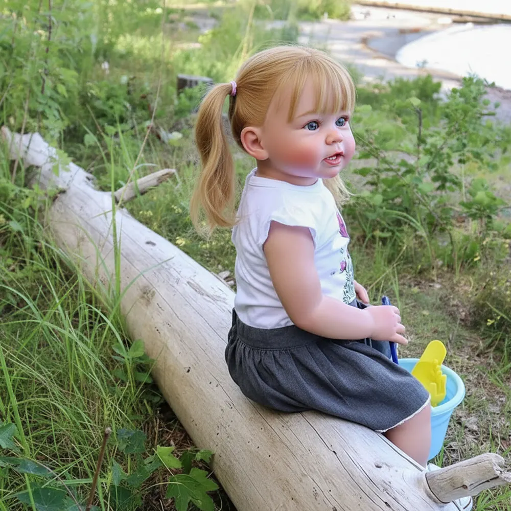 Heartbeat & Sound 20"& 22" Lifelike Awake Janey Realistic Vinyl Reborn Baby Doll, photograph 2