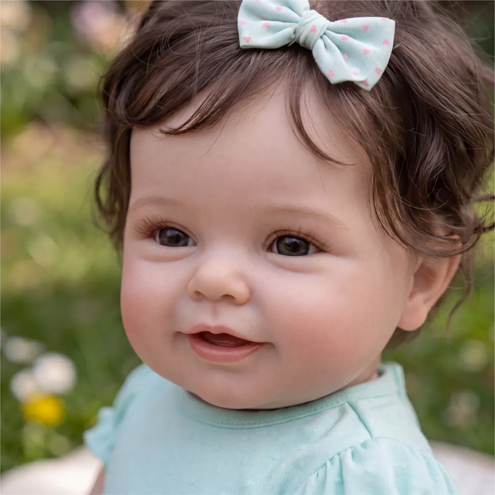 20" Lifelike Reborn Baby Girl Soft Vinyl Body, Sweet Smile and Realistic Features – Zoey, photograph 3