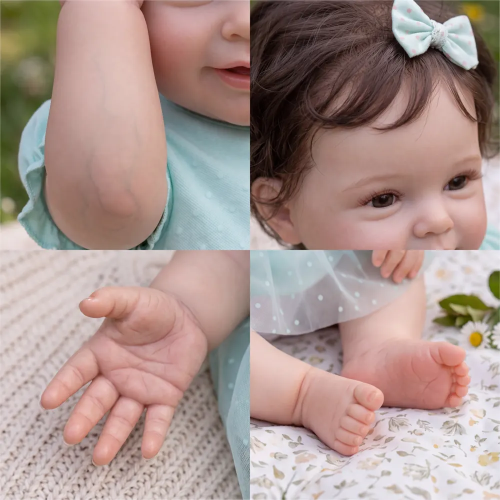 20" Lifelike Reborn Baby Girl Soft Vinyl Body, Sweet Smile and Realistic Features – Zoey, photograph 4