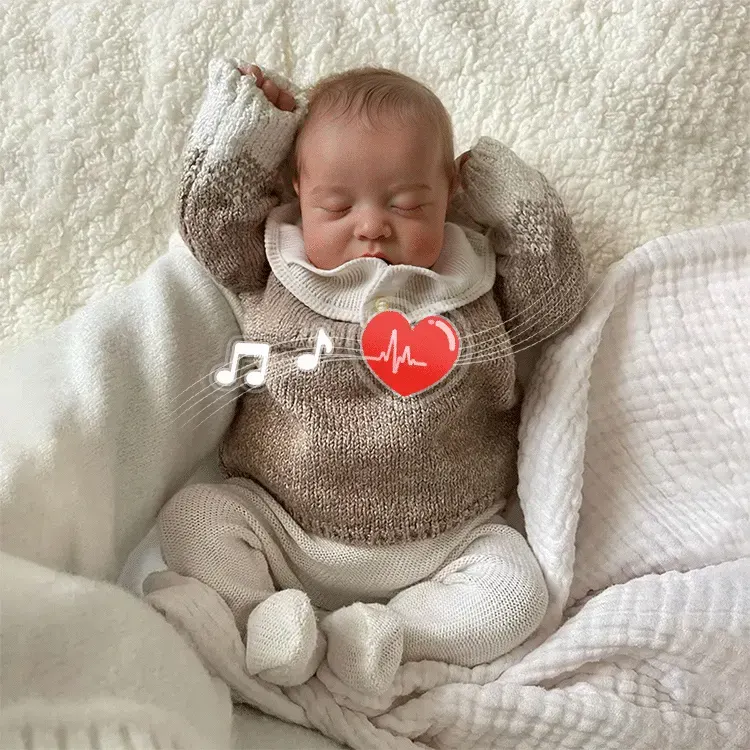 20" Lifelike Sleeping Handmade Reborn Silicone Vinyl Baby Boy Doll Toy, photograph 2