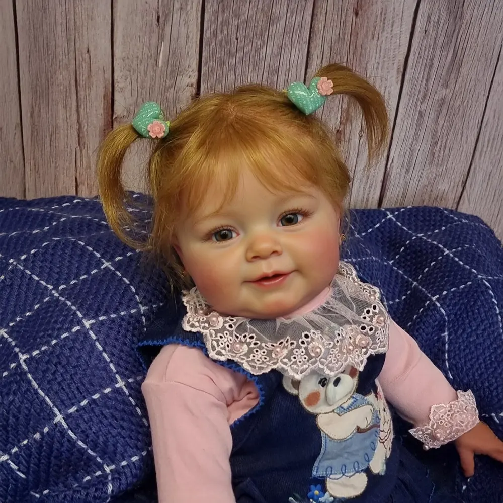 20" Lifelike Soft Blonde Hair Baby Girl Doll with Sweet Smile, photograph 3