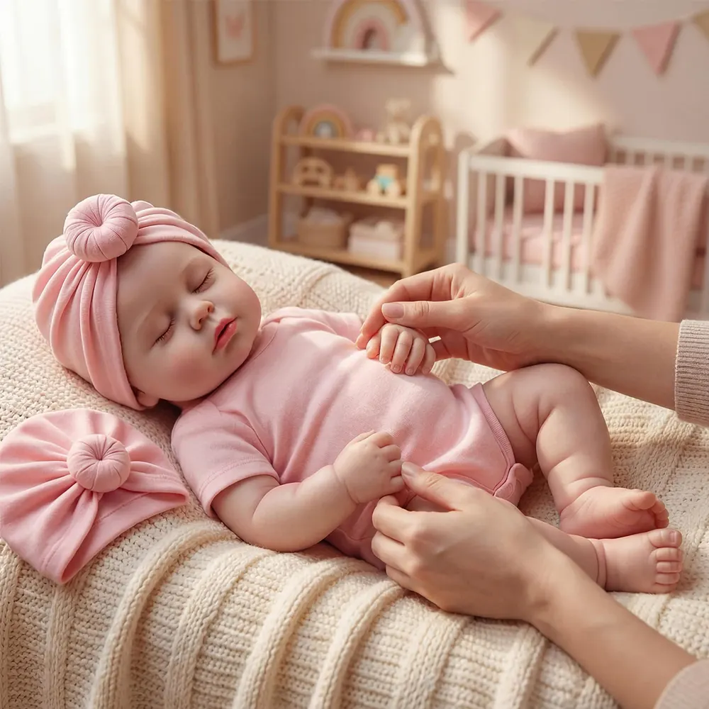 20" Newborn Reborn Baby Doll with Breathing Feature and Realistic Heartbeat Sound, photograph 5